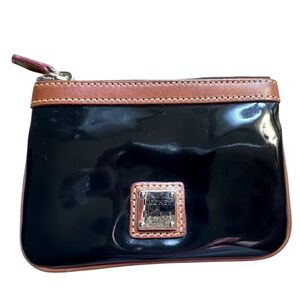 DOONEY AND BOURKE VINTAGE BLACK PATENT LEATHER CARD POUCH